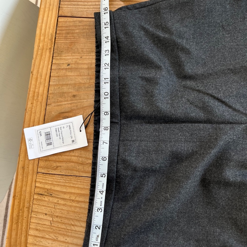 Theory Wide-Leg Pull-On Pant in Sleek Flannel- NWT - Picture 5 of 9